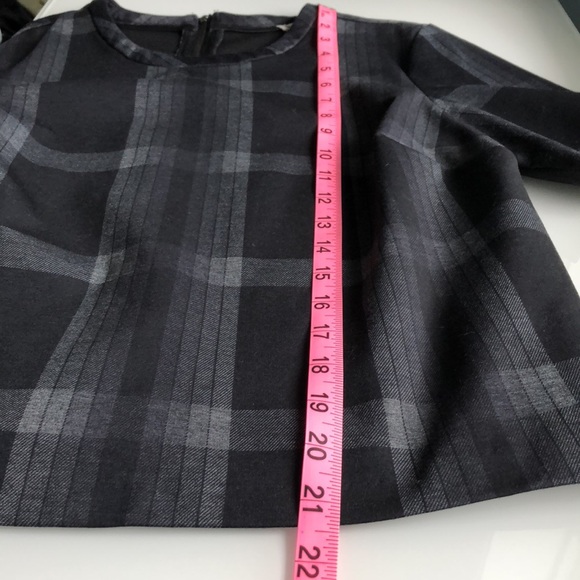 Elaine Rose Black Grey Plaid Top - Picture 6 of 8